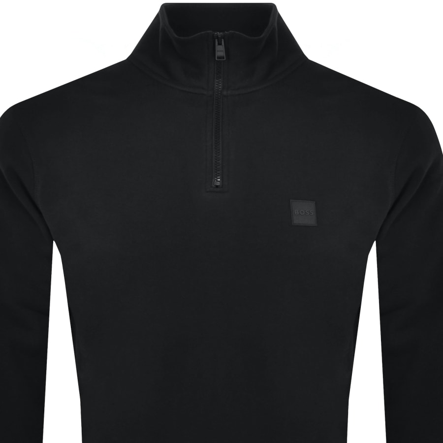 Image number 2 for BOSS Zetrust Quarter Zip Sweatshirt Black