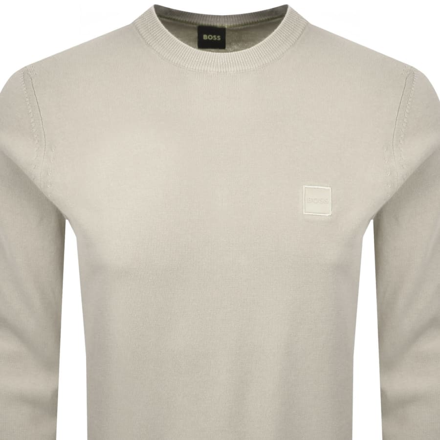 Image number 2 for BOSS Kanovano Knit Jumper Beige