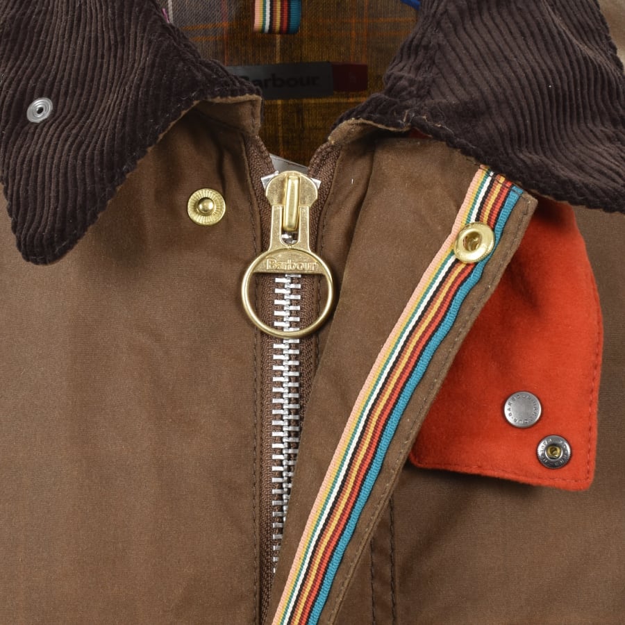 Image number 4 for Barbour X Paul Smith Bedale Wax Jacket Tan