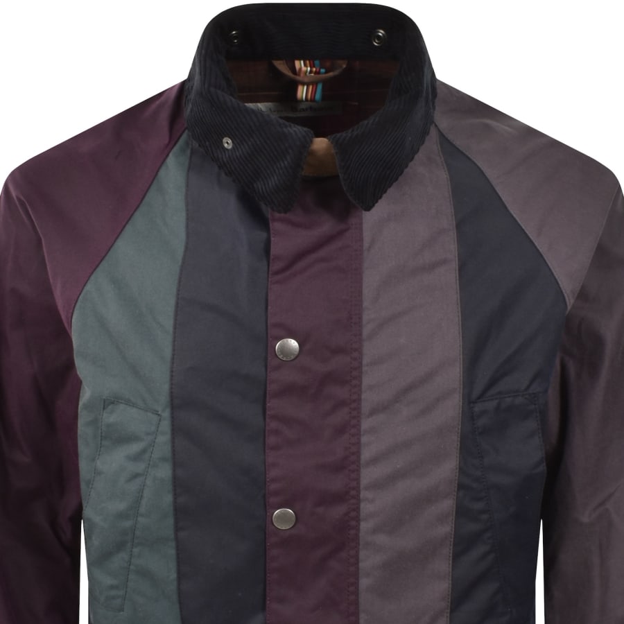 Image number 2 for Barbour X Paul Smith Striped Bedale Wax Jacket