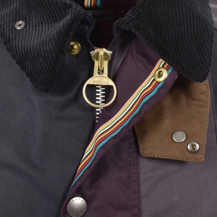 Image number 4 for Barbour X Paul Smith Striped Bedale Wax Jacket