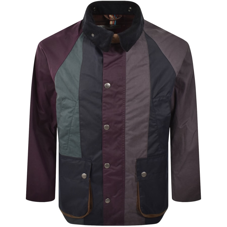 Image number 1 for Barbour X Paul Smith Striped Bedale Wax Jacket