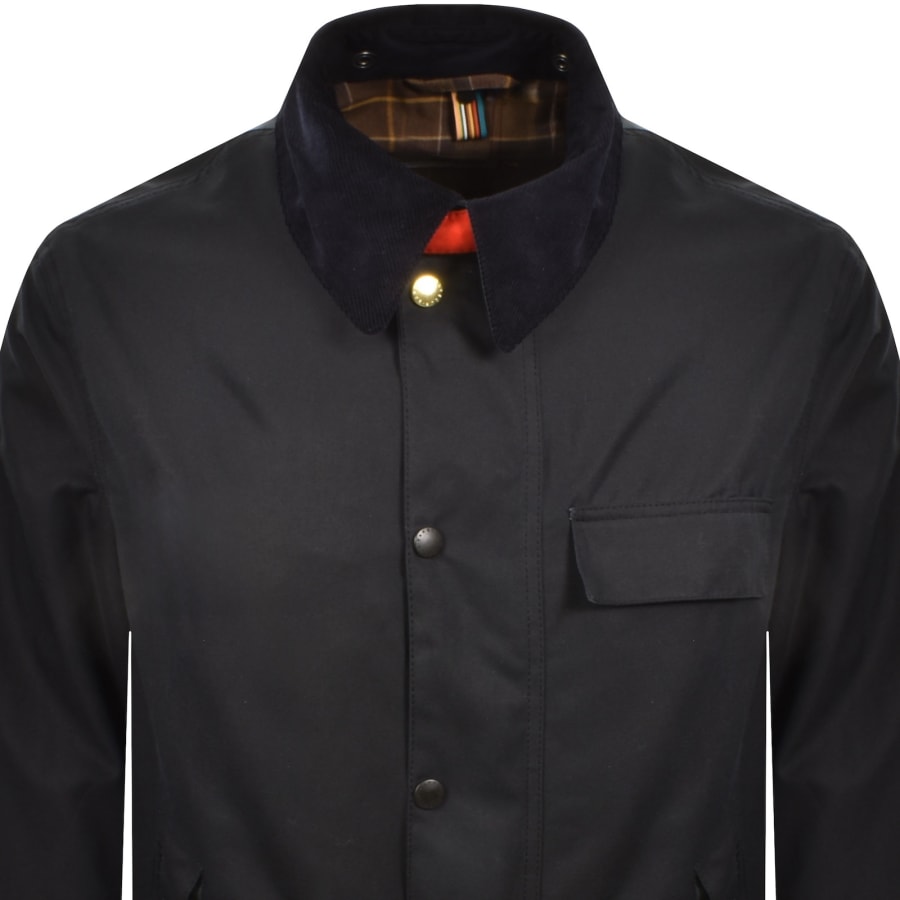 Image number 2 for Barbour X Paul Smith Beeston Wax Jacket Navy