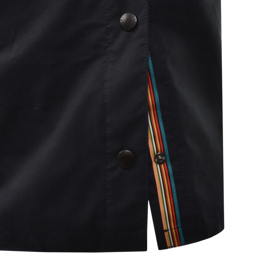 Image number 4 for Barbour X Paul Smith Beeston Wax Jacket Navy