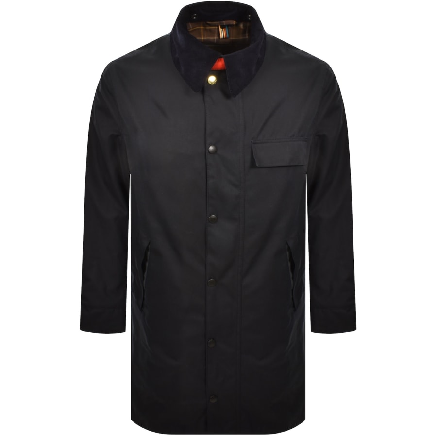 Image number 1 for Barbour X Paul Smith Beeston Wax Jacket Navy