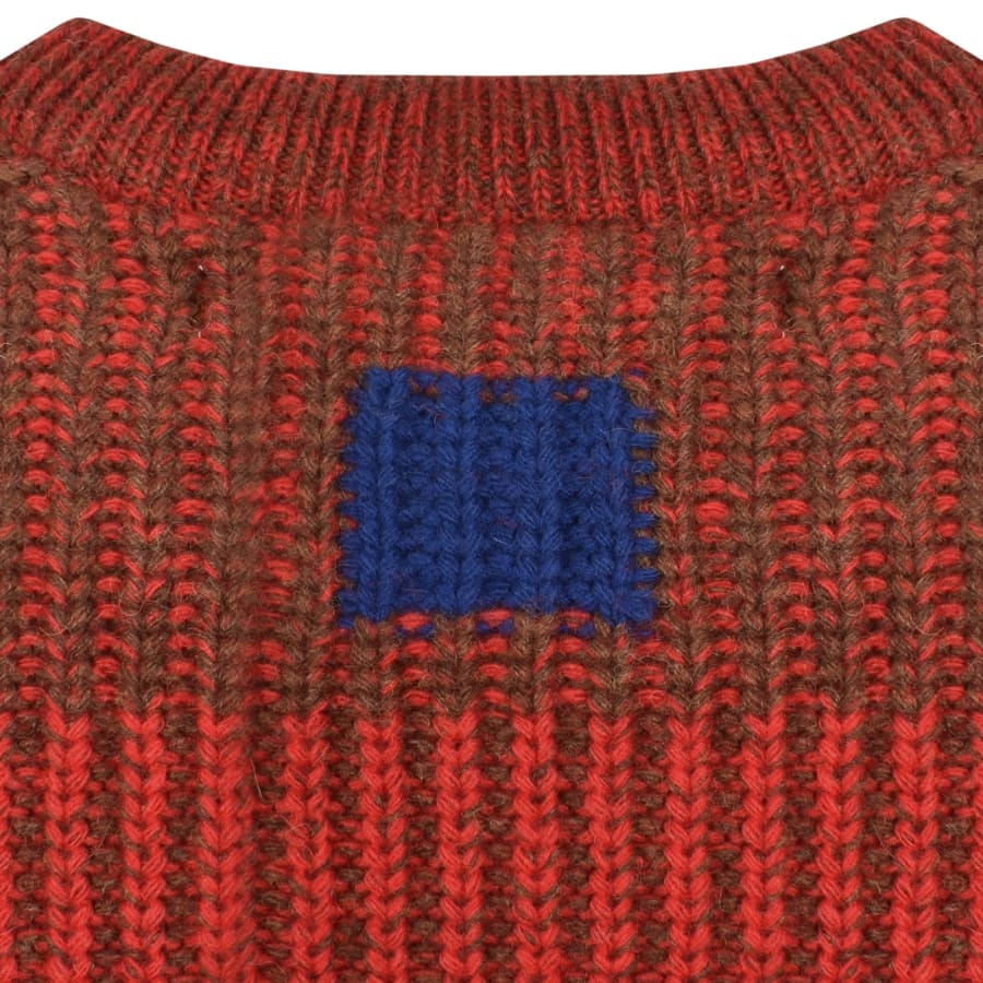Image number 4 for Barbour X Paul Smith Saddle Knit Jumper Red