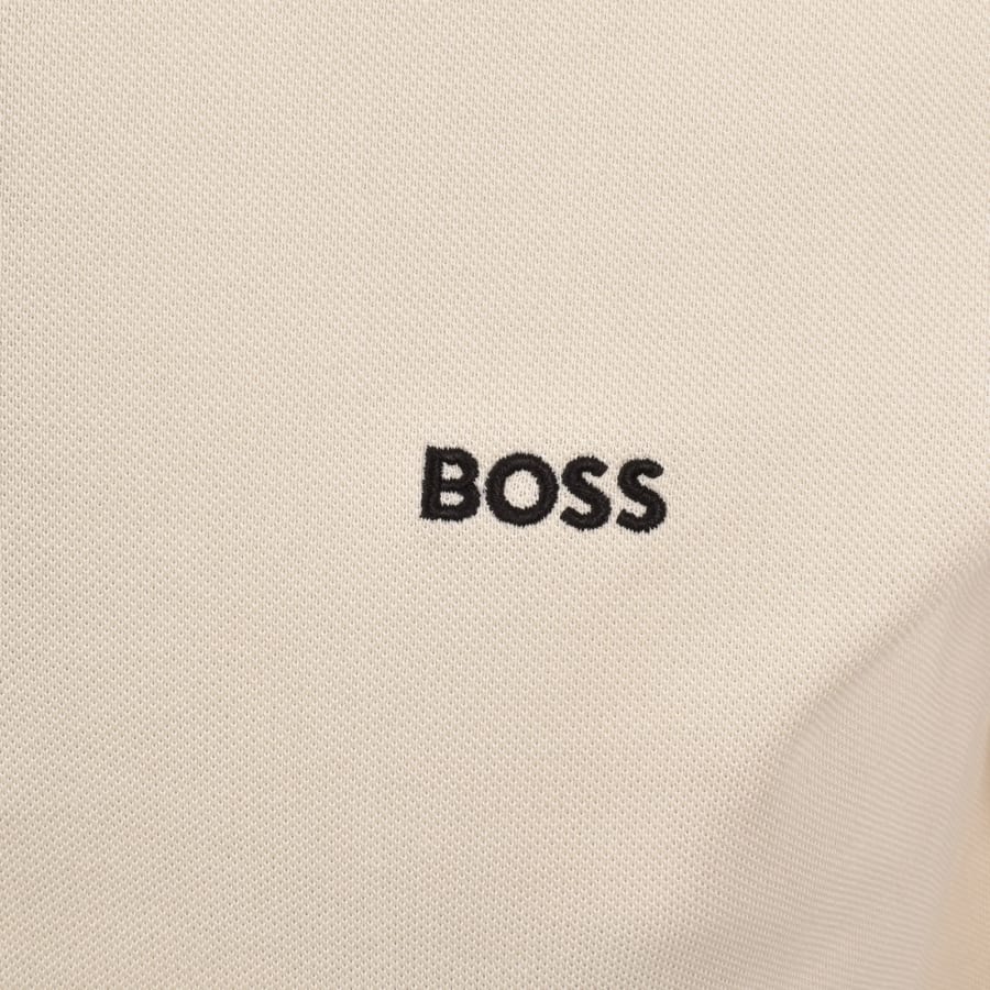 Image number 3 for BOSS Plisy Long Sleeve Polo Cream