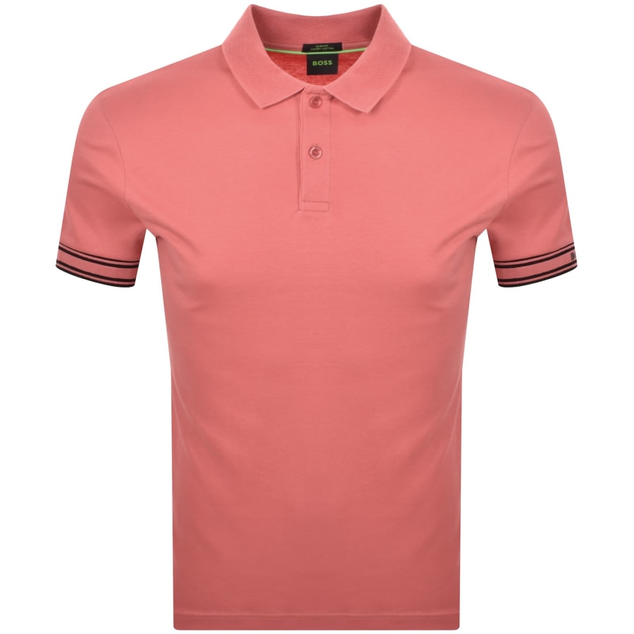 Image number 2 for BOSS Zone Polo T Shirt Medium Pink
