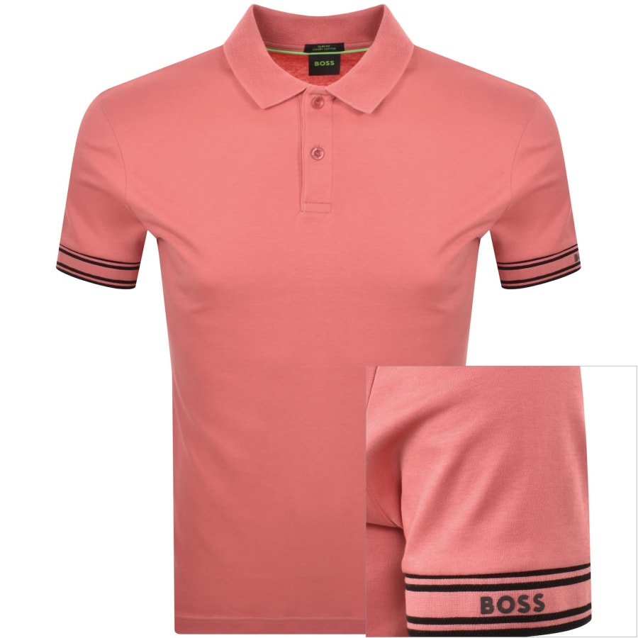 Image number 1 for BOSS Zone Polo T Shirt Medium Pink