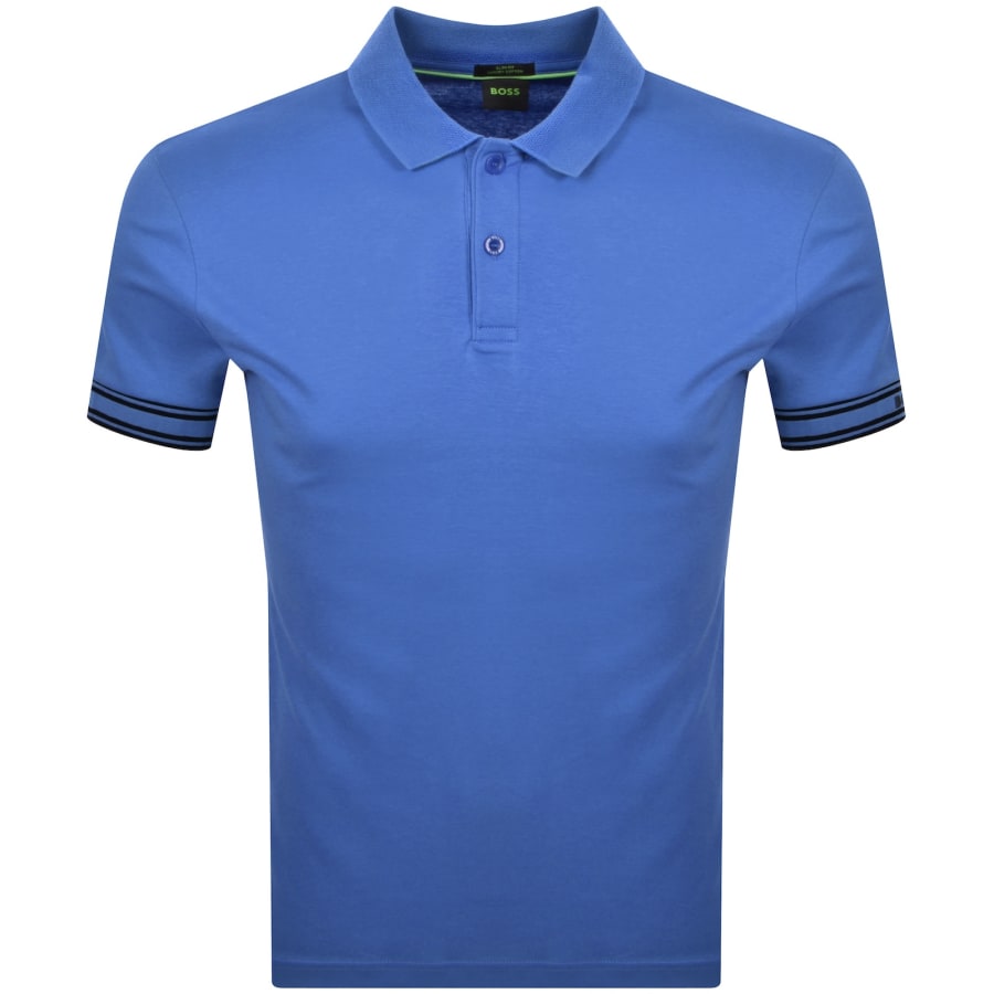 Image number 2 for BOSS Zone Polo T Shirt Medium Blue