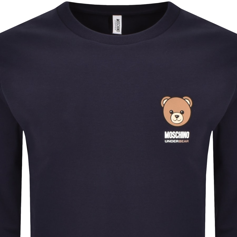 Image number 2 for Moschino Underwear Logo Sweatshirt Navy