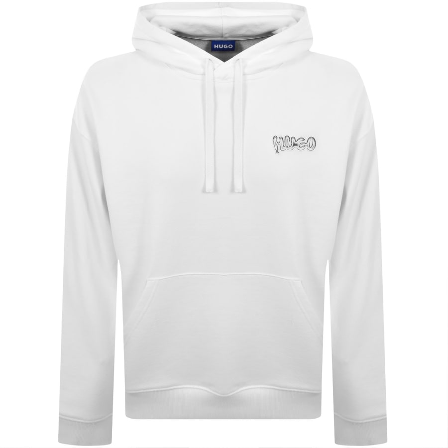 Image number 2 for HUGO Blue Nyrohood Hoodie White