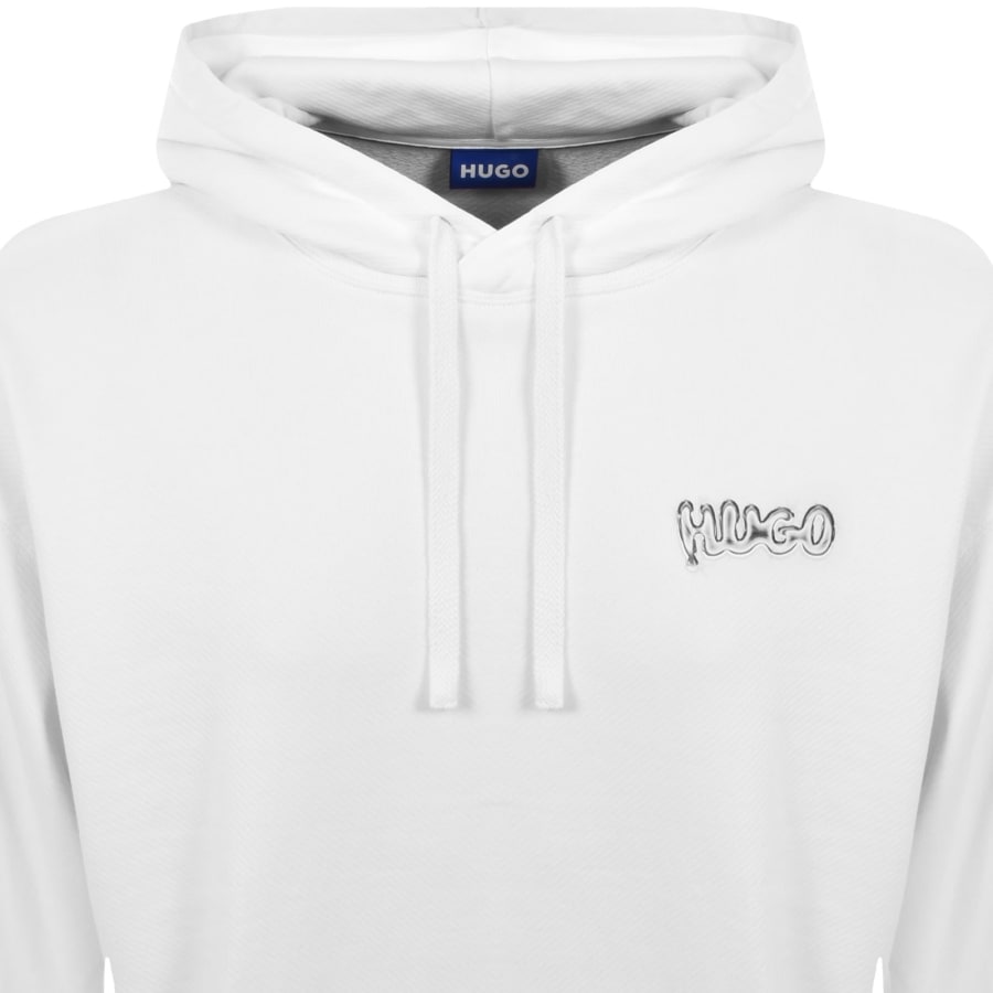Image number 3 for HUGO Blue Nyrohood Hoodie White