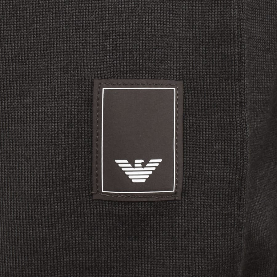 Image number 3 for Emporio Armani Wool Button Through Polo Raven Grey
