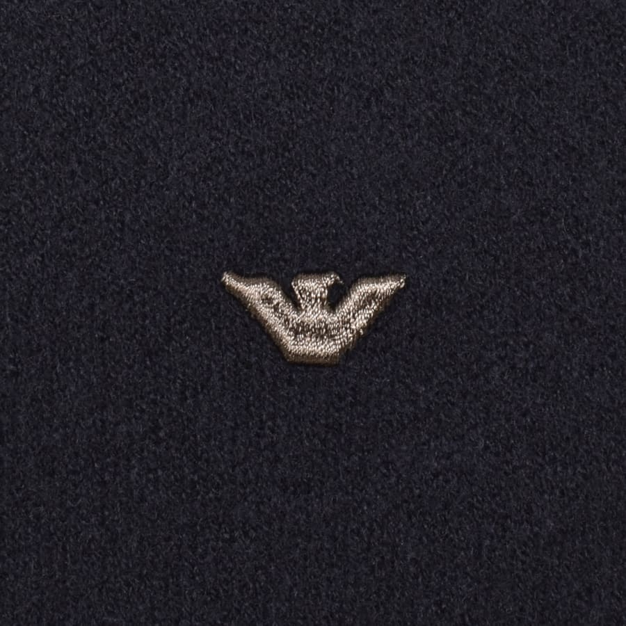 Image number 3 for Emporio Armani Full Zip Wool Jumper Iconico Navy