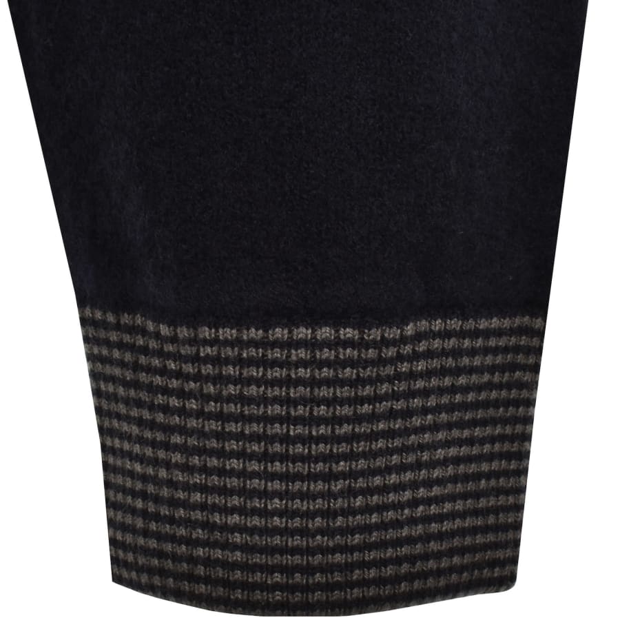 Image number 5 for Emporio Armani Full Zip Wool Jumper Iconico Navy
