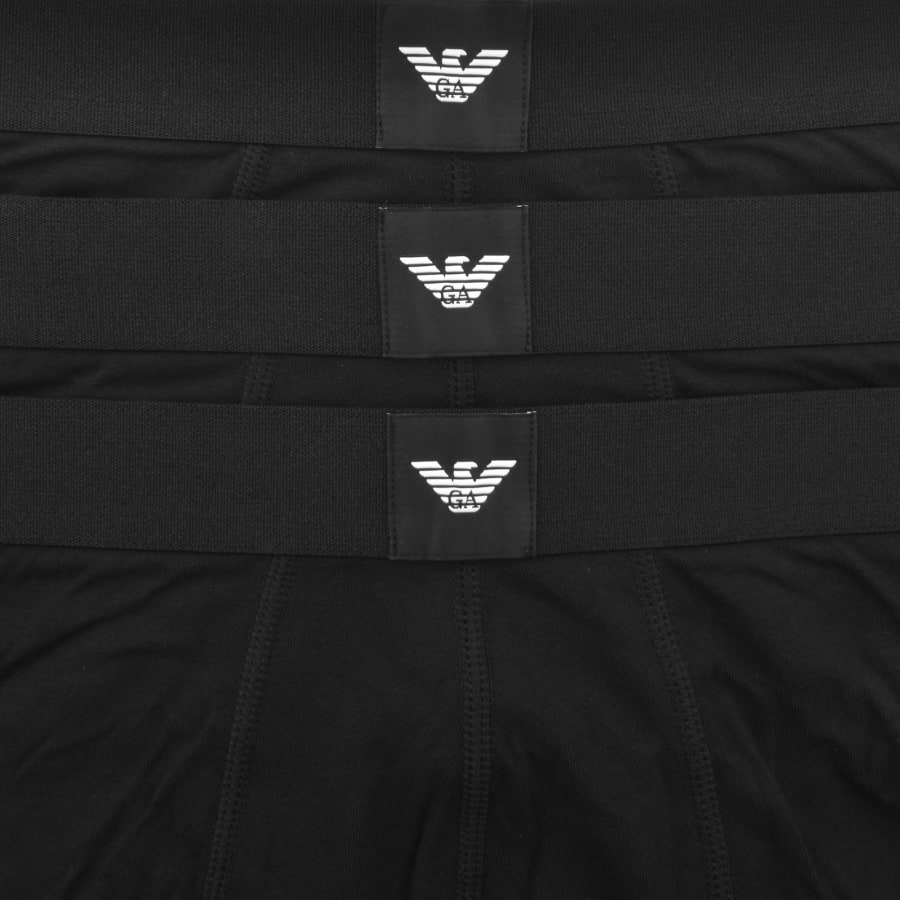 Image number 3 for Emporio Armani Underwear 3 Pack Boxer Trunks Black