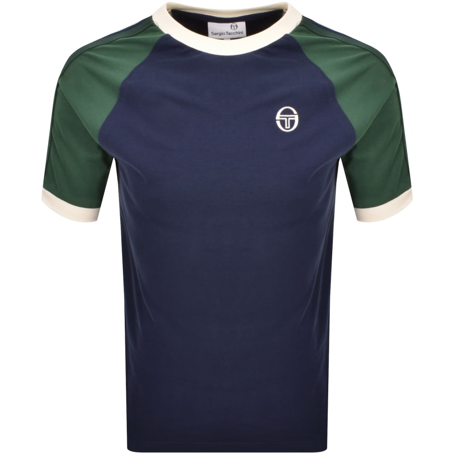 Image number 2 for Sergio Tacchini Ringer T Shirt Blue