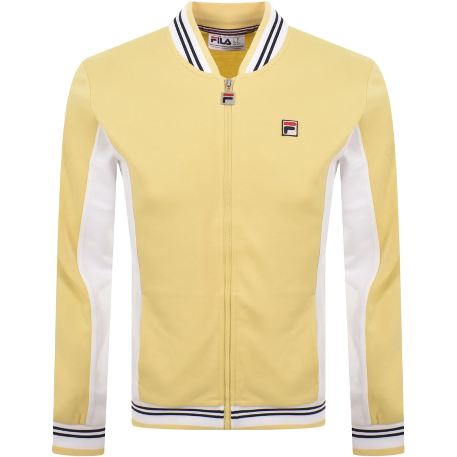 Image number 1 for Fila Settanta Baseball Track Top Raffia Yellow
