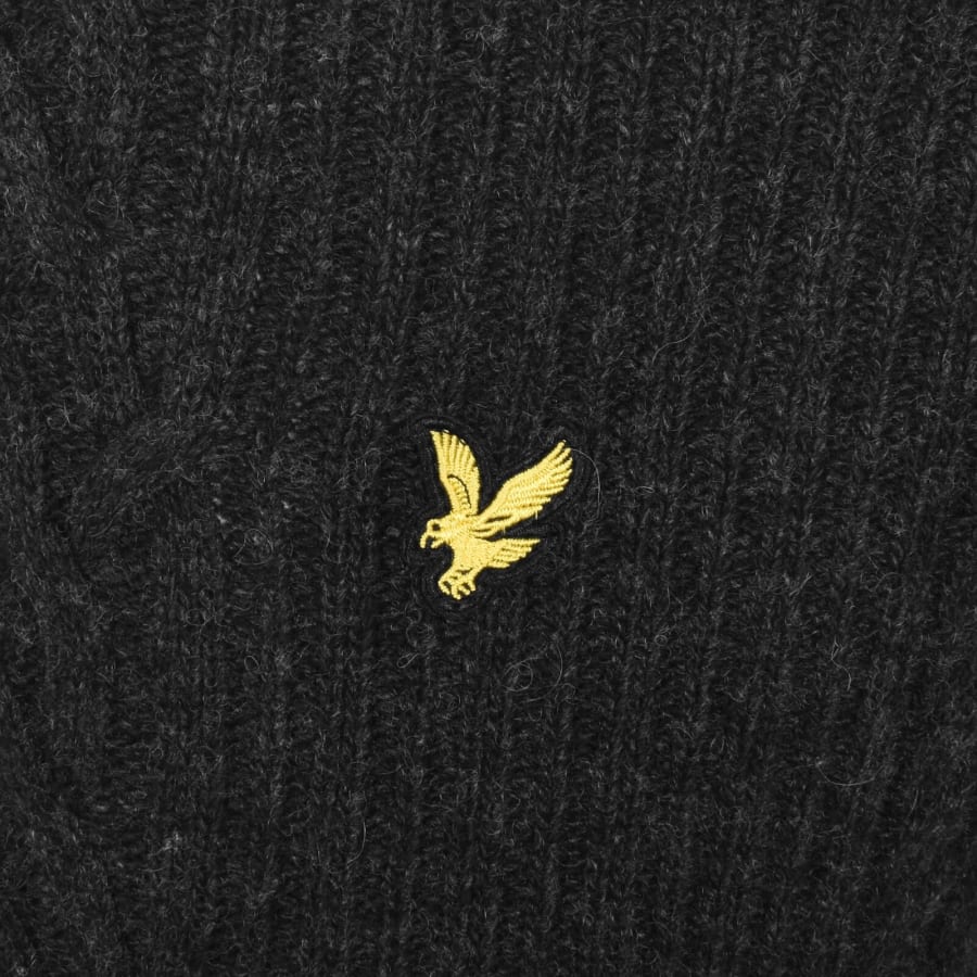 Image number 3 for Lyle And Scott Cable Knit Jumper Black
