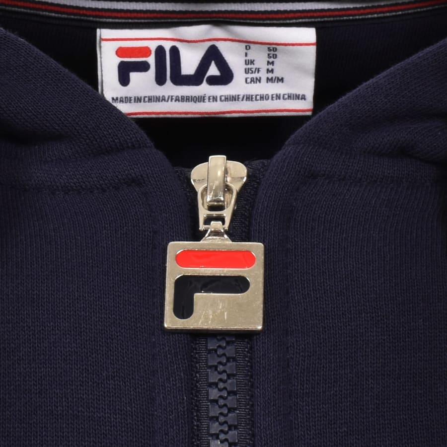 Image number 4 for Fila Tenconi Full Zip Peached Fleece Hoodie Navy