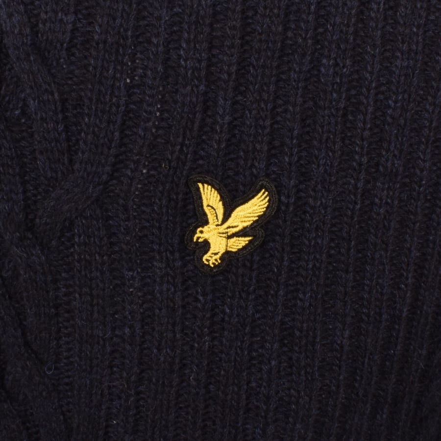 Image number 3 for Lyle And Scott Cable Knit Jumper Navy