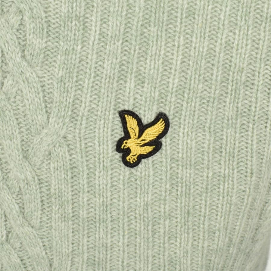 Image number 3 for Lyle And Scott Cable Knit Jumper Green