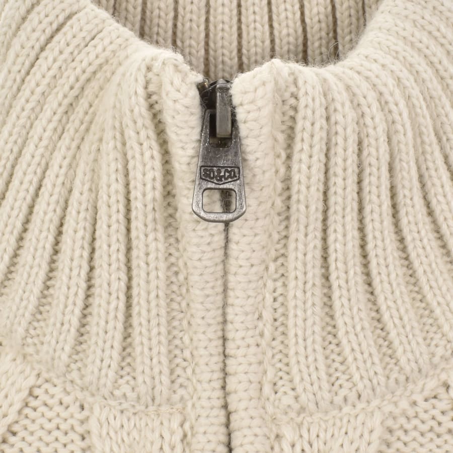 Image number 4 for Superdry Jacob Cable Knit Jumper Cream