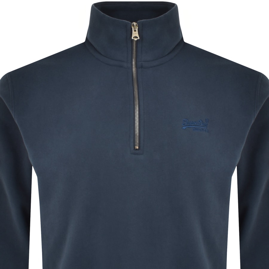 Image number 2 for Superdry Essential Logo Henley Sweatshirt Navy