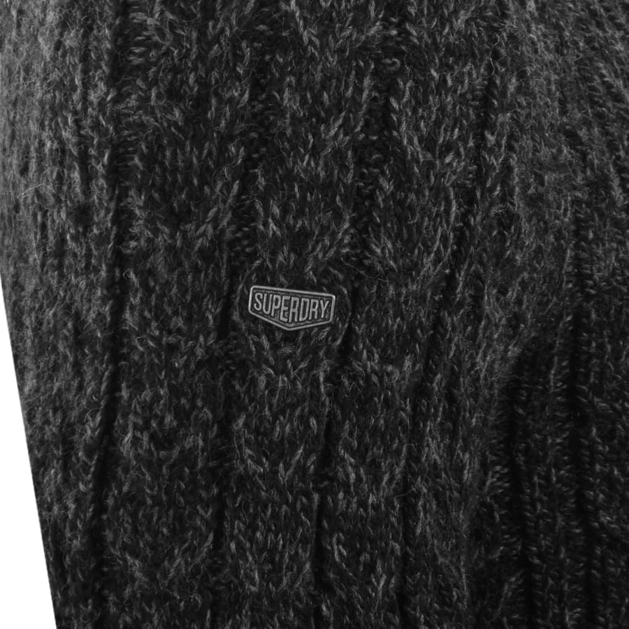 Image number 4 for Superdry Jacob Cable Knit Jumper Black