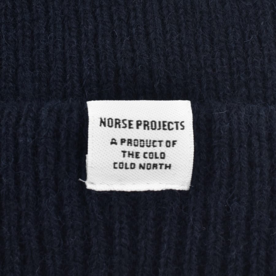Image number 3 for Norse Projects Merino Lambswool Beanie Navy