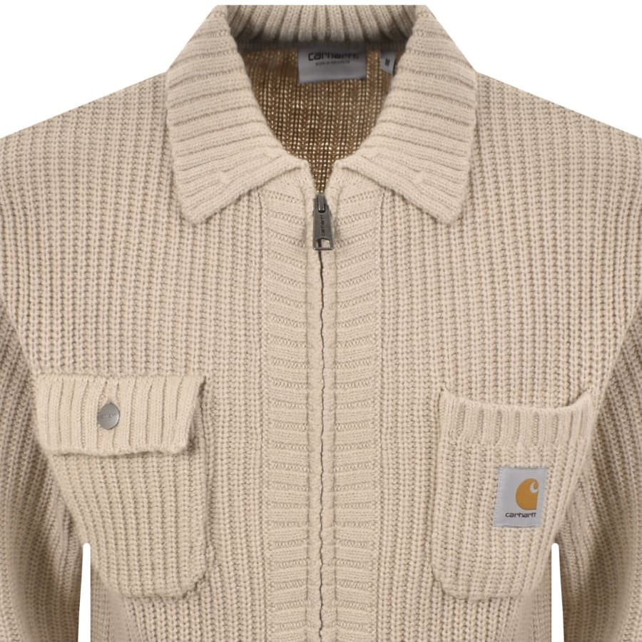 Image number 2 for Carhartt WIP Chore Knit Jacket Beige