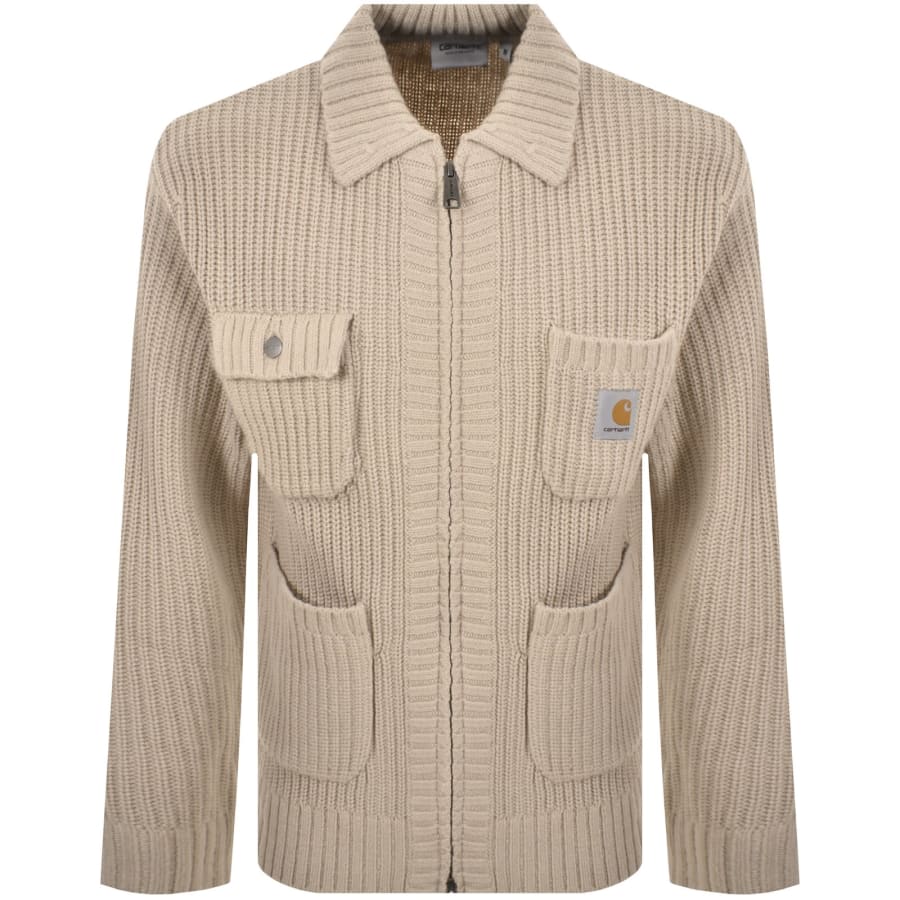Image number 1 for Carhartt WIP Chore Knit Jacket Beige