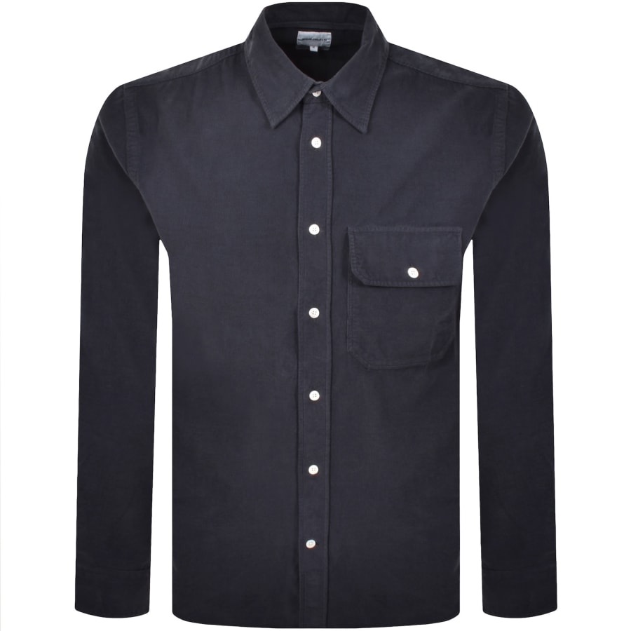 Image number 1 for Norse Projects Algot Micro Cord Shirt Grey