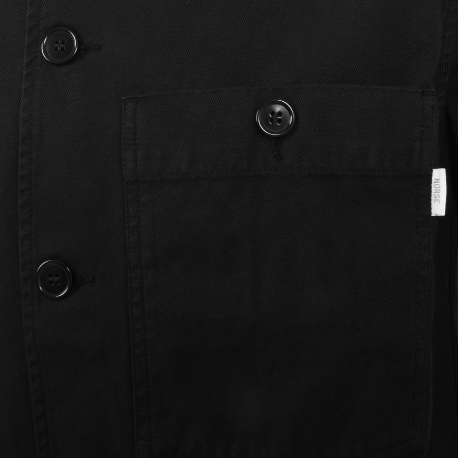 Image number 4 for Norse Projects Standard Twill Overshirt Black