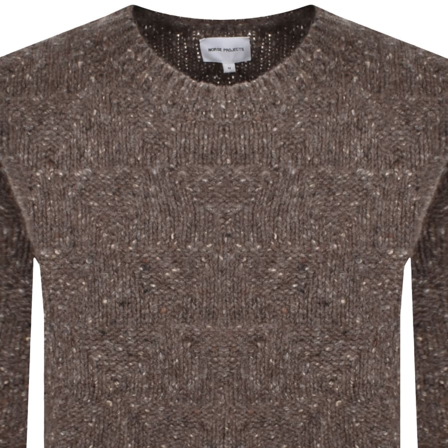 Image number 2 for Norse Projects Jonas Donegal Diamond Jumper Brown