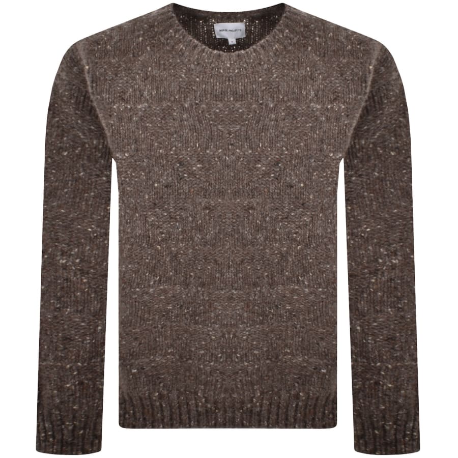 Image number 1 for Norse Projects Jonas Donegal Diamond Jumper Brown