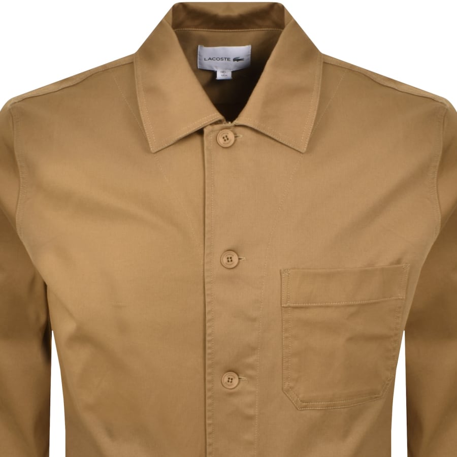Image number 2 for Lacoste Woven Overshirt Brown