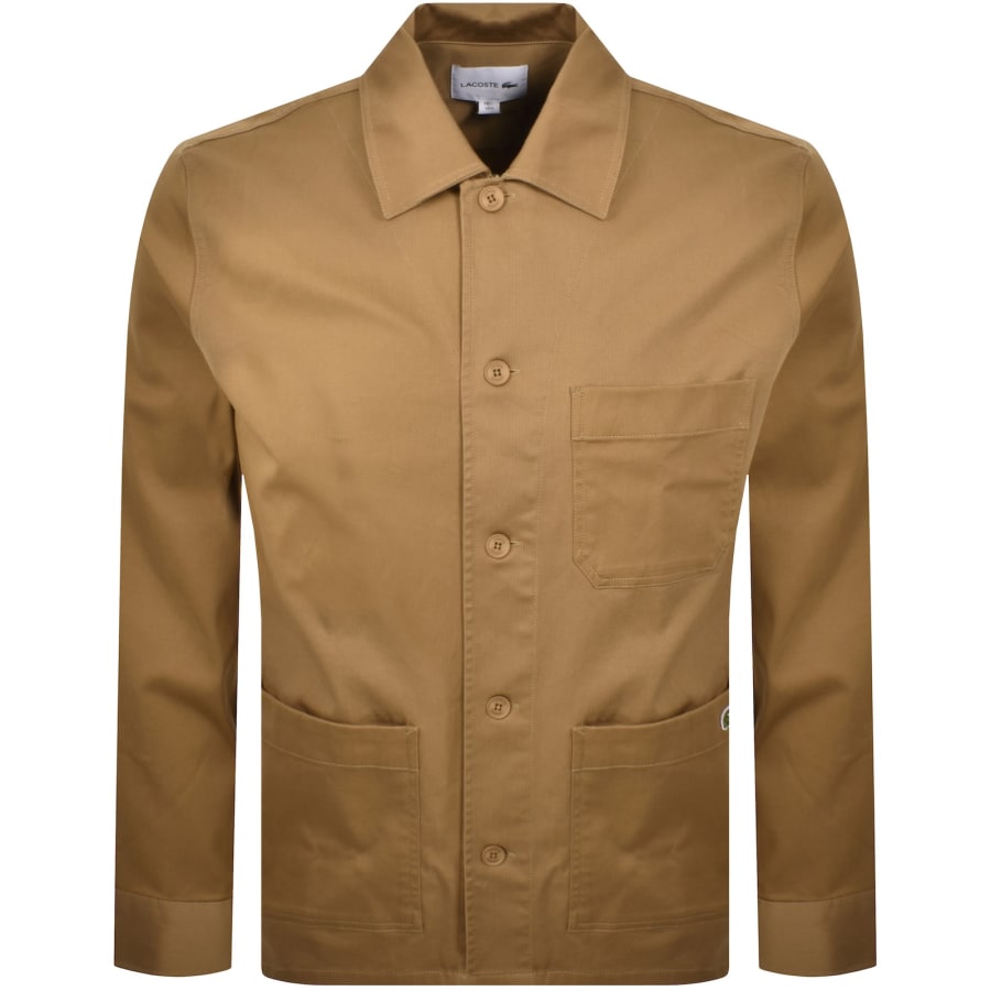 Image number 1 for Lacoste Woven Overshirt Brown