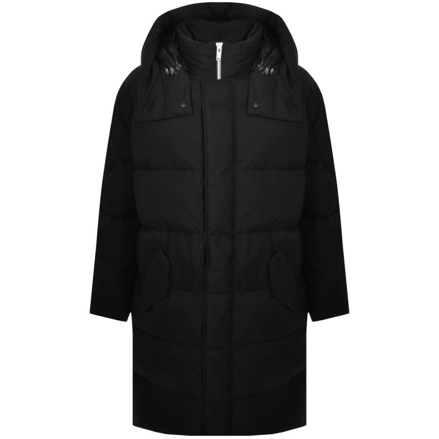 Image number 2 for Moose Knuckles Everest Long Puffer Jacket Black