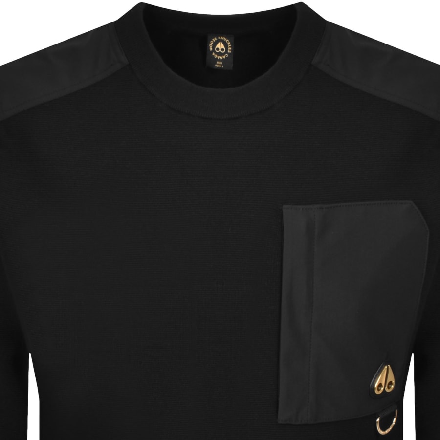 Image number 2 for Moose Knuckles Elowan Crew Neck Sweatshirt Black