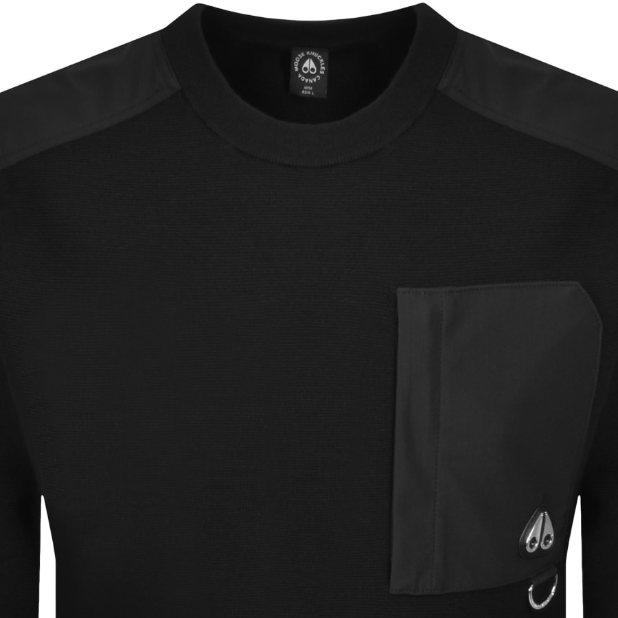 Image number 2 for Moose Knuckles Elowan Crew Neck Sweatshirt Black