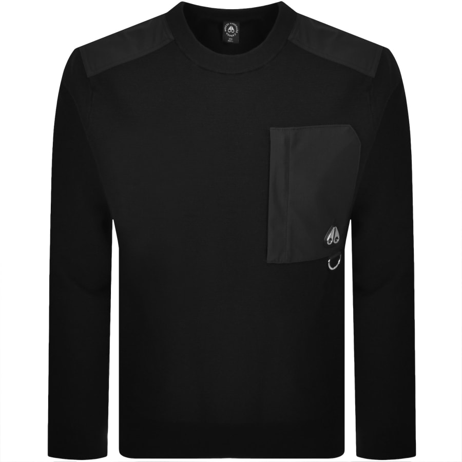 Image number 1 for Moose Knuckles Elowan Crew Neck Sweatshirt Black