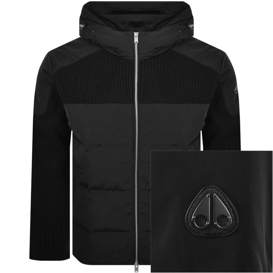 Image number 1 for Moose Knuckles Glenvale Knit Hybrid Jacket Black