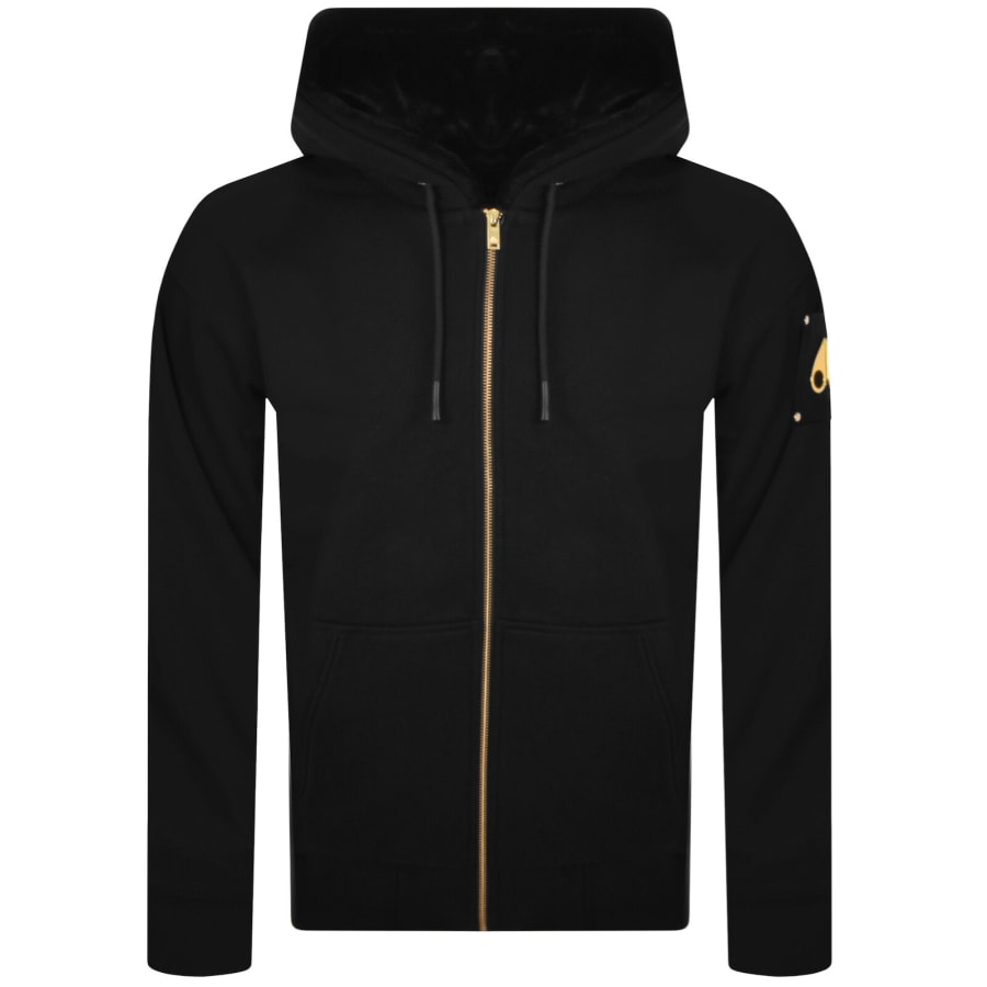 Image number 2 for Moose Knuckles Linden Bunny Zip Hoodie Black