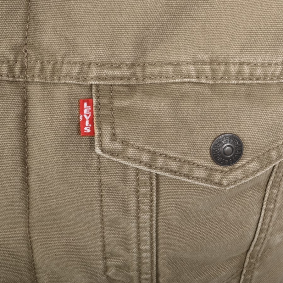 Image number 3 for Levis Sherpa Trucker Denim Jacket Brown