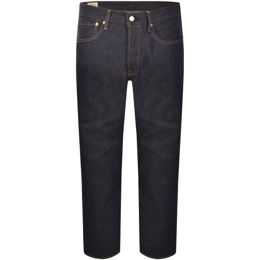 Image number 2 for Levis 501 Original Selvedge Denim Jeans Blue