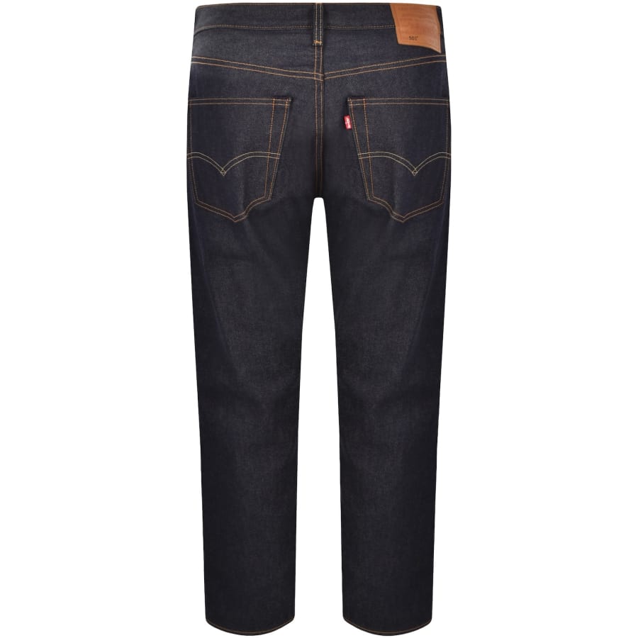 Image number 3 for Levis 501 Original Selvedge Denim Jeans Blue