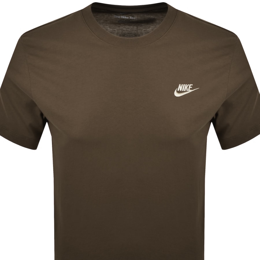 Image number 2 for Nike Crew Neck Club T Shirt Brown