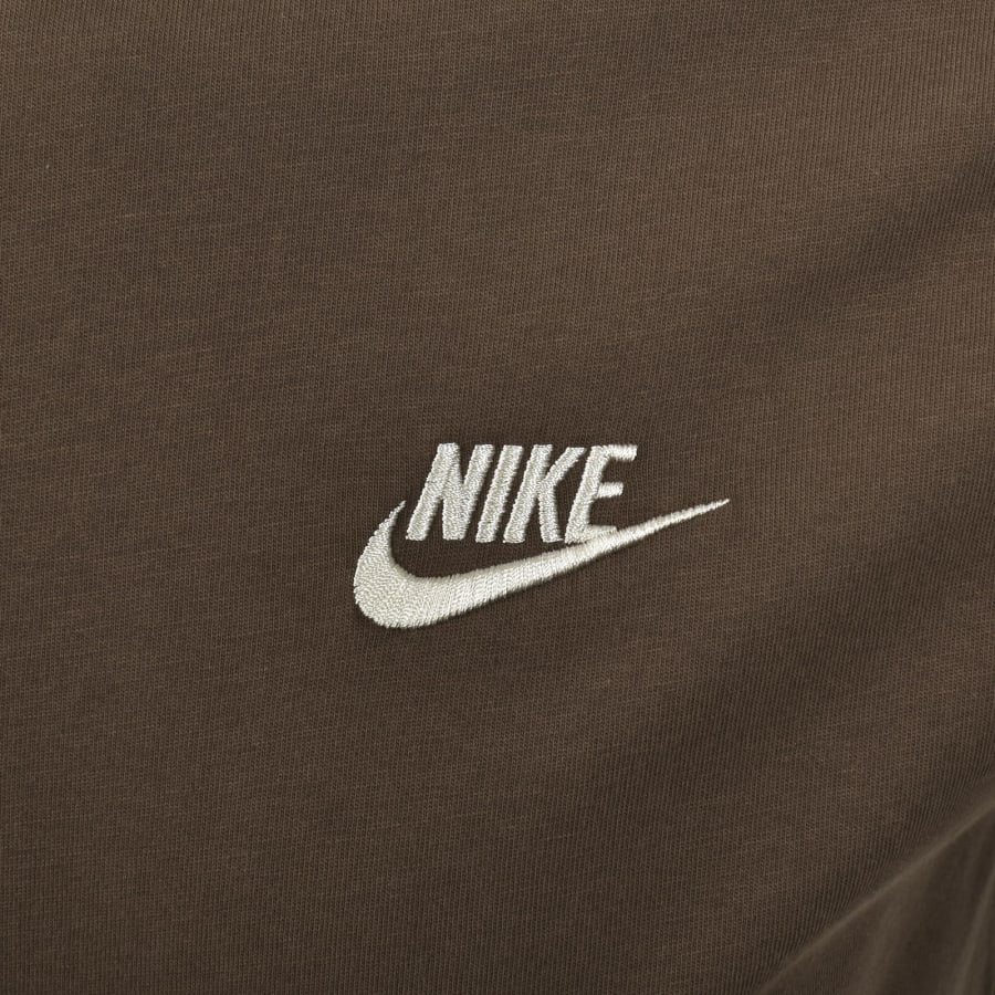 Image number 3 for Nike Crew Neck Club T Shirt Brown